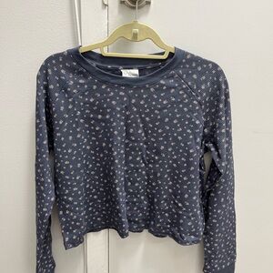 Old Navy Blue Floral Long Sleeve Top
